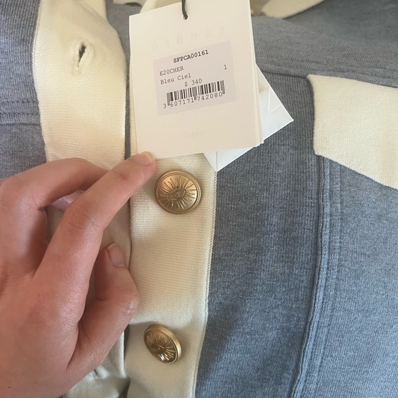 Sandro Cher Cropped Contrast Trim Knit Cardigan NWT - Picture 5 of 5